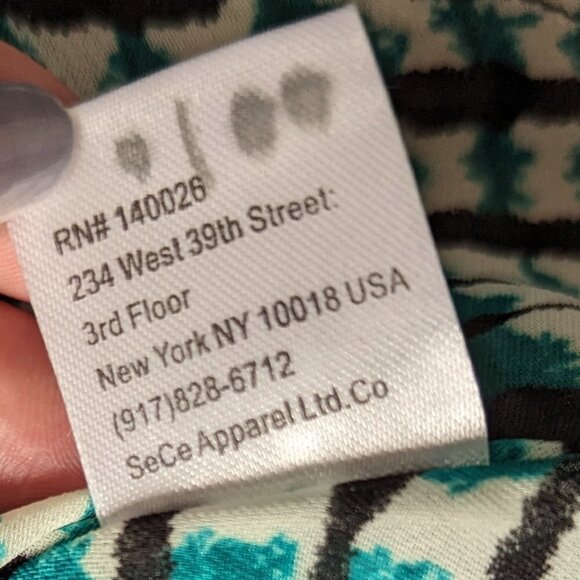 Parker Geometric Emboidered Pleated Skirt - Green Black and White - Picture 9 of 9